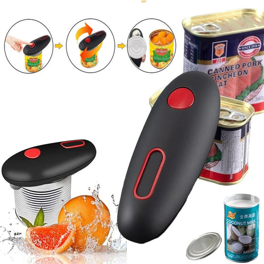 Electric Can Opener Automatic Jar Bottle Can Machine One Touch Portable Kitchen Hand Free Opening Opener Tool Gadgets – Black Kitchen Gadget for kitchen (1 view)
