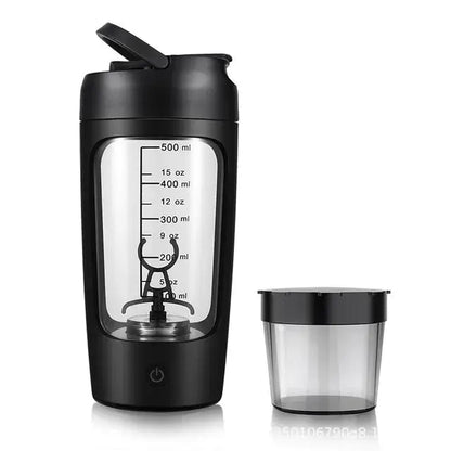 Electric - Portable - Protein - Shaker - Bottle |  Black with powder container Kitchen tool for (8 view)
