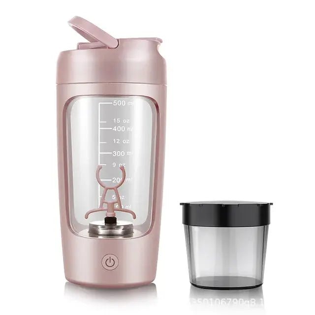 Electric - Portable - Protein - Shaker - Bottle |Pink with powder container Kitchen tool for (4 view)