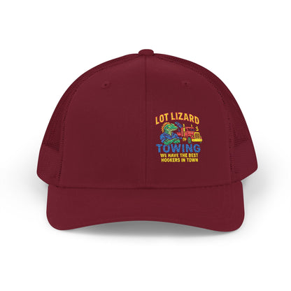 Embroidered Snapback Trucker Cap - Lot Lizard Towing Design 1 – One size Hats for Branded Headwear (7 view)