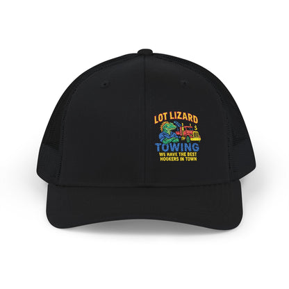 Embroidered Snapback Trucker Cap - Lot Lizard Towing Design 1 – One size Hats for Branded Headwear (5 view)