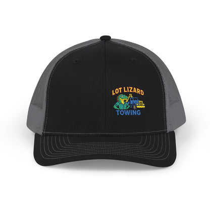 Embroidered Snapback Trucker Cap - Lot Lizard Towing – One size Hats for Branded Headwear (3 view)