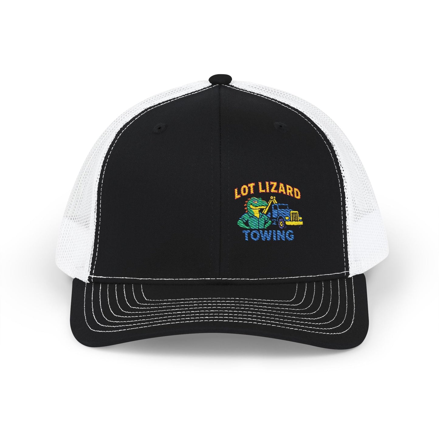 Embroidered Snapback Trucker Cap - Lot Lizard Towing – One size Hats for Branded Headwear (1 view)