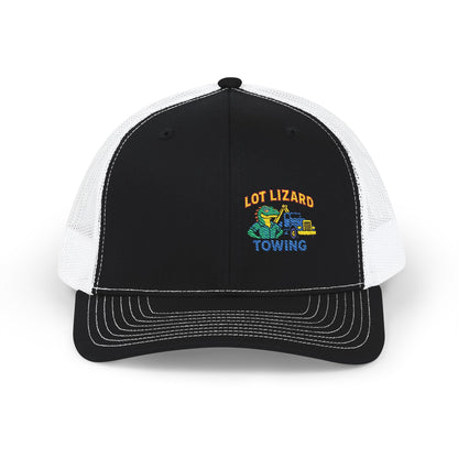 Embroidered Snapback Trucker Cap - Lot Lizard Towing – One size Hats for Branded Headwear (1 view)