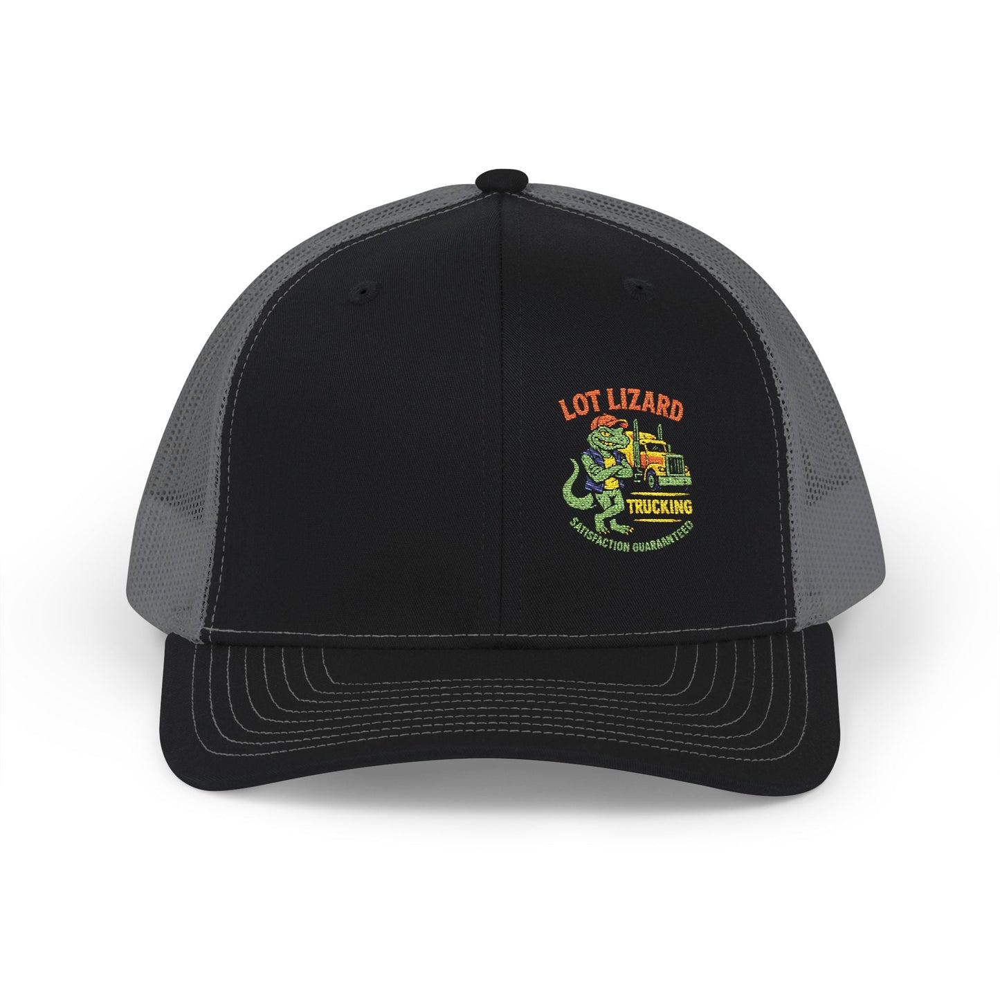 Embroidered Snapback Trucker Cap - Lot Lizard Trucking Design 3 – One size Hats for Cool Cap Design (3 view)