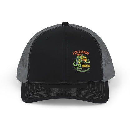 Embroidered Snapback Trucker Cap - Lot Lizard Trucking Design 3 – One size Hats for Cool Cap Design (3 view)