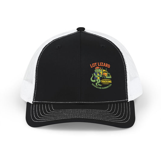 Embroidered Snapback Trucker Cap - Lot Lizard Trucking Design 3 – One size Hats for Cool Cap Design (1 view)