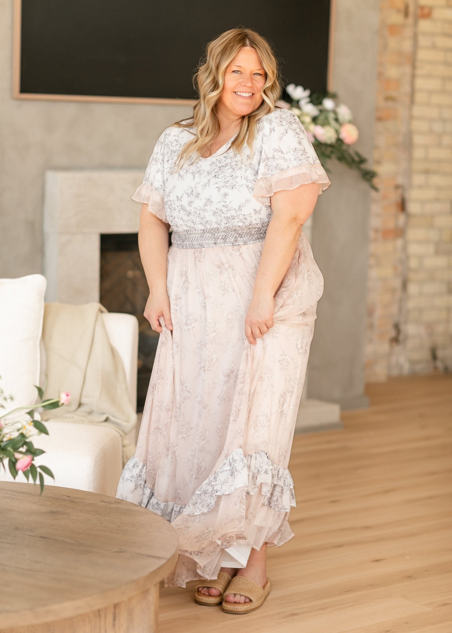 Estelle Floral Maxi Dress – Pink Floral IC Dresses for glow - up collection (8 view)