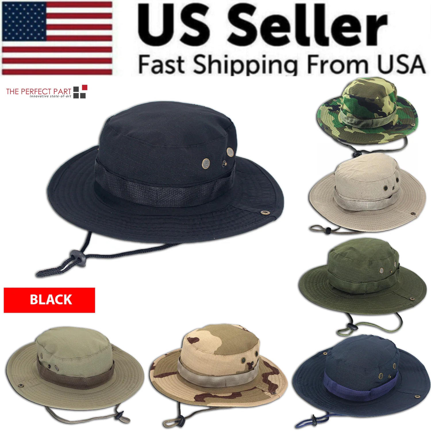 Boonie Bucket Hat – Camo Wide Brim Sun Cap for Fishing, – Apparel by SbrTnHomes