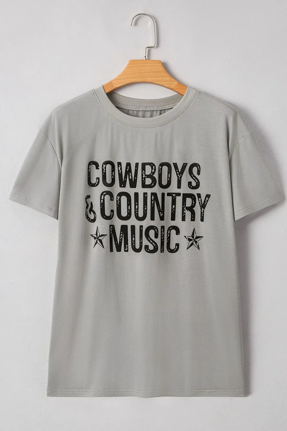 Letter Graphic Round Neck Short Sleeve T-Shirt – Gray Women's Top for Shopify Collective (5 view)