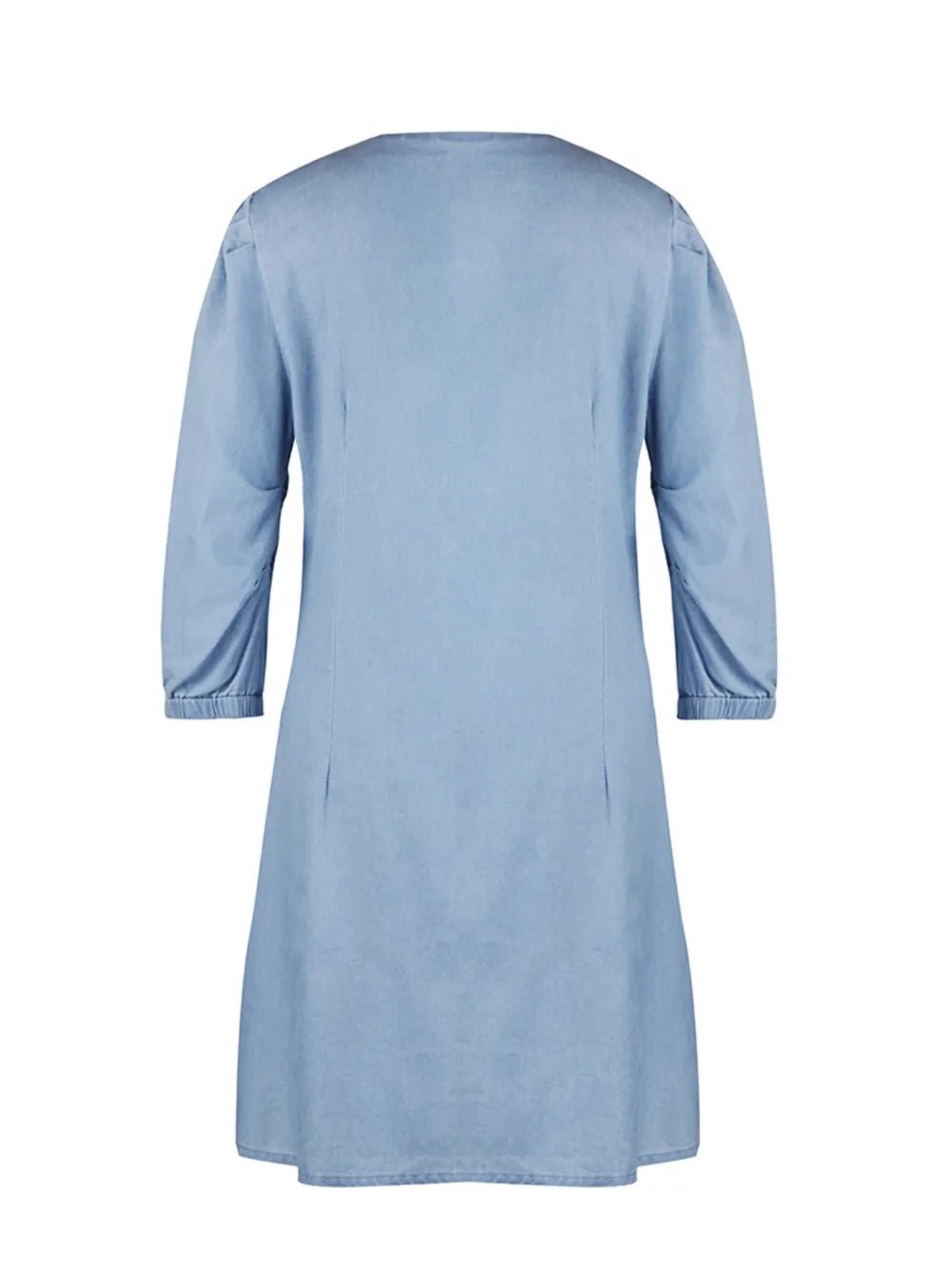 Full Size V - Neck Half Sleeve Dress – Light Blue for Best Sellers (3 view)