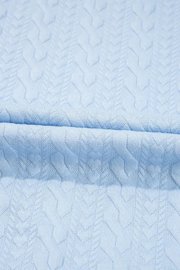 Contrast Trim Textured Crewneck Tee and Pocketed Skirt Set – Light Blue for Shopify Collective (10 view)