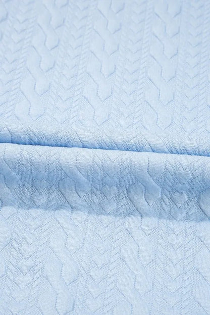 Contrast Trim Textured Crewneck Tee and Pocketed Skirt Set – Light Blue for Shopify Collective (10 view)
