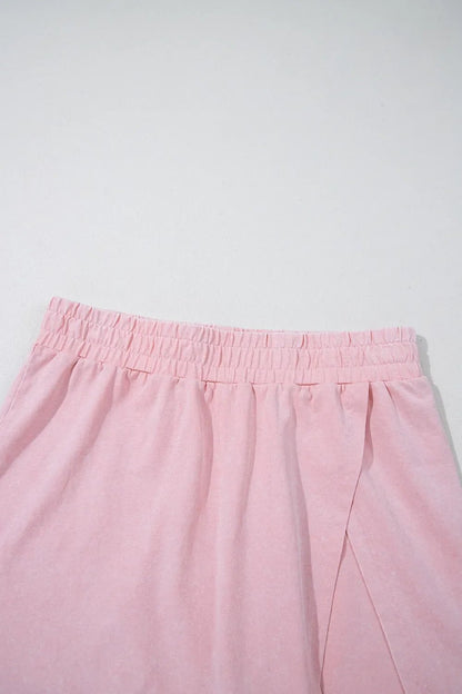Mineral Wash Cotton Tank Top and Slit Skort Set – Blush Pink for Shopify Collective (10 view)