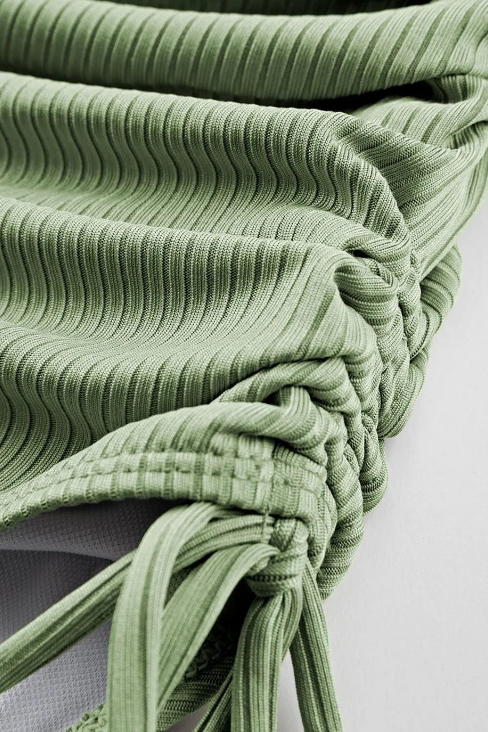 Ribbed Drawstring Sides Cutout One Piece Swimsuit – Sage for Shopify Collective (13 view)