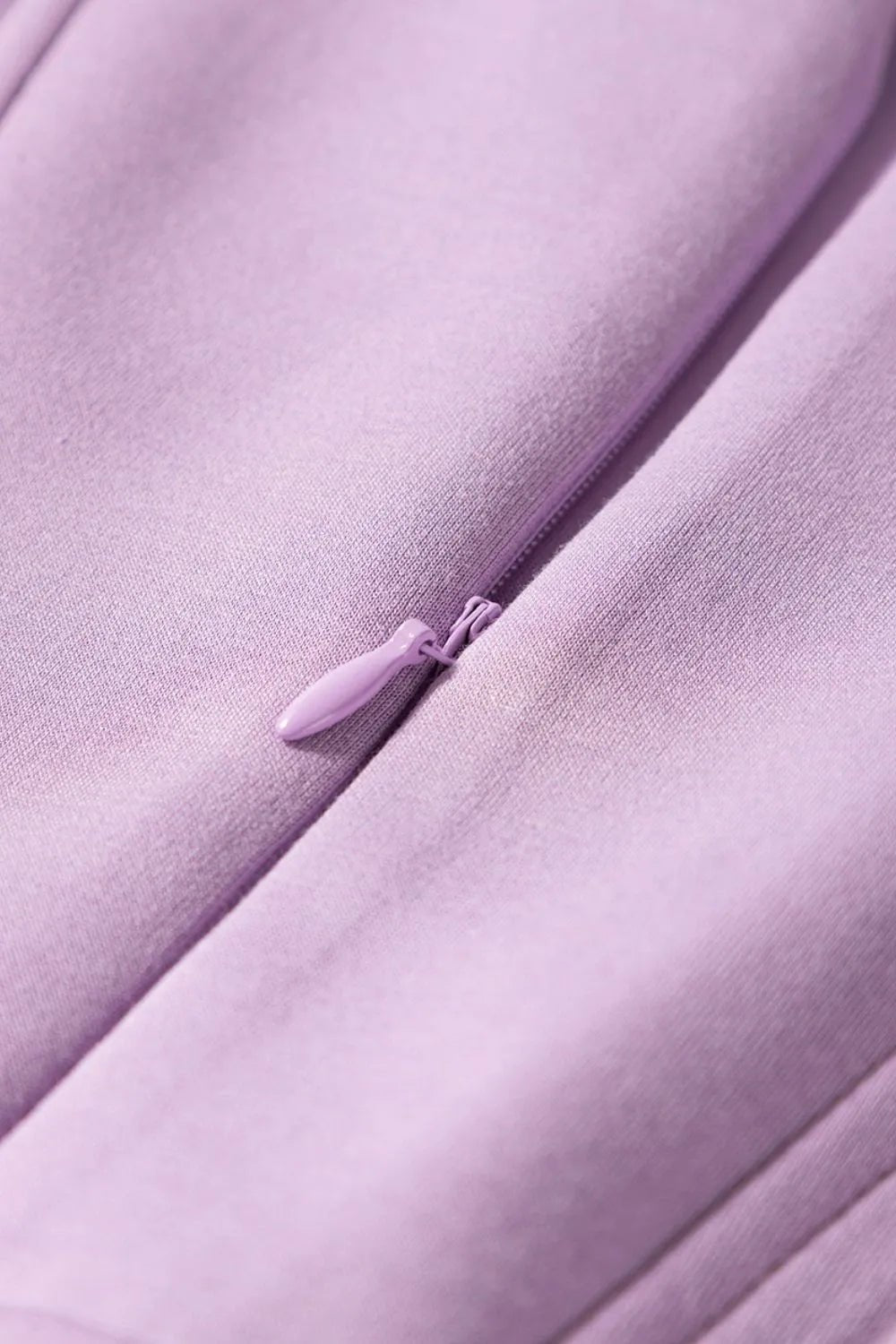 Short Sleeve Zipper Collared Elastic High Waist Romper – Lilac for Shopify Collective (7 view)