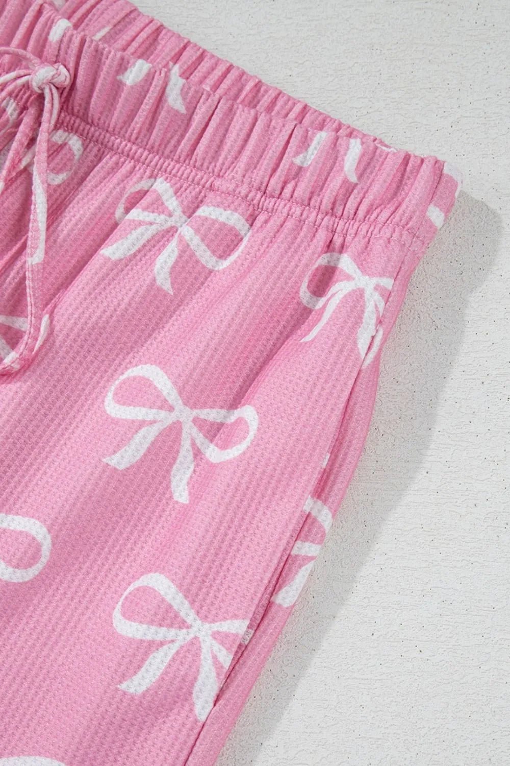 Bowknot Printed Notched T-Shirt and Shorts Set – Pink for Shopify Collective (15 view)