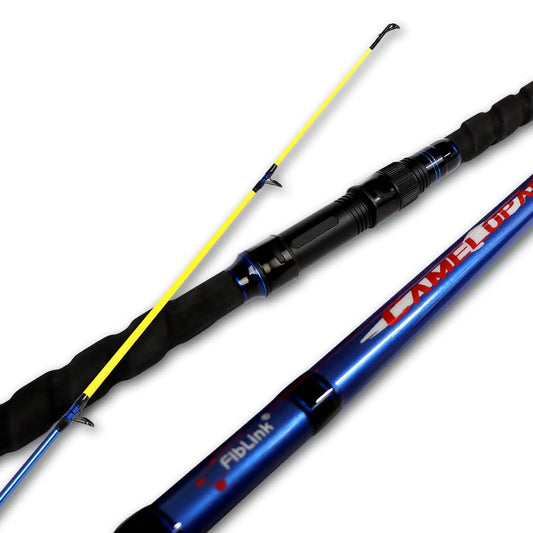 Fiblink Surf Spinning Rod – 11' 2-Piece Carbon Fiber Travel Rod with Noctilucent Tips | Long Cast Power in Blue – 2pc- 11' / Blue Fishing Gear by SbrTnHomes