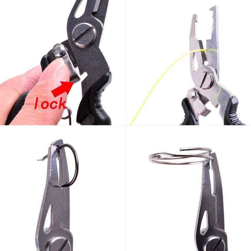 Fishing Hook Removal Pliers – Stainless Steel Line Cutter & Split Ring Tool | Fishing Gear – Black Fishing Gear for extendedship (3 view)