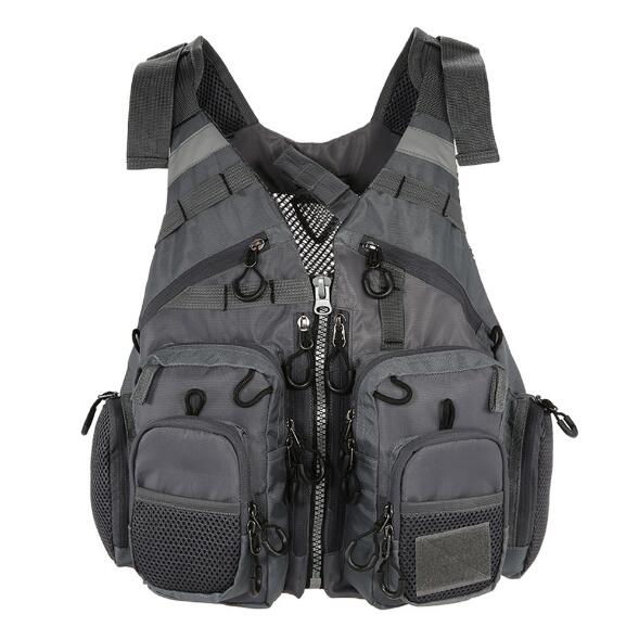 Fishing Life Vest – Breathable Utility Pockets – E Fishing Gear for adjustable - straps (3 view)