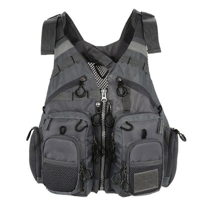 Fishing Life Vest – Breathable Utility Pockets – E Fishing Gear for adjustable - straps (3 view)
