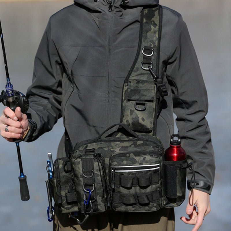 Fishing Tackle Backpack – 600D Nylon, Rod Holder, Multi - Pocket Sling/Shoulder Bag | Fly Fishing & Outdoor – G for 600D nylon backpack (9 view)