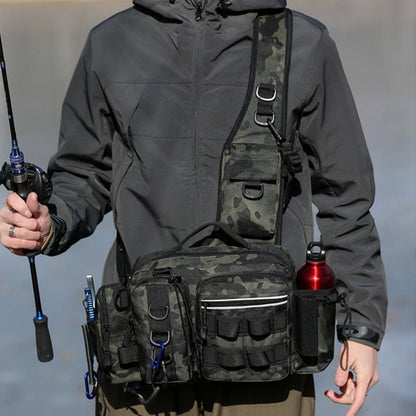 Fishing Tackle Backpack – 600D Nylon, Rod Holder, Multi - Pocket Sling/Shoulder Bag | Fly Fishing & Outdoor – G for 600D nylon backpack (9 view)