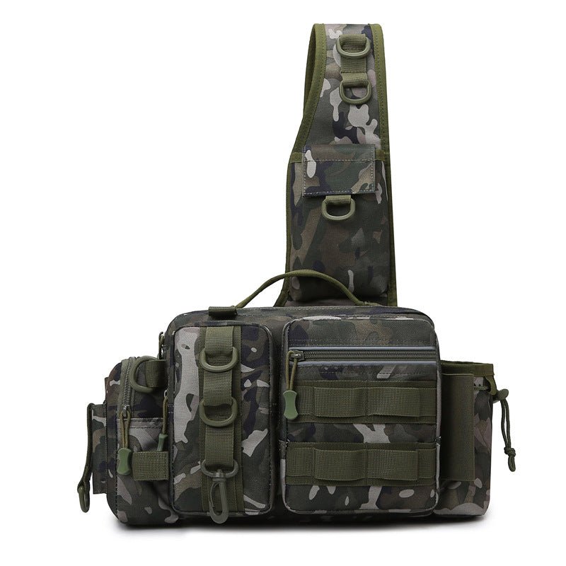 Fishing Tackle Backpack – 600D Nylon, Rod Holder, Multi - Pocket Sling/Shoulder Bag | Fly Fishing & Outdoor – A for 600D nylon backpack (1 view)