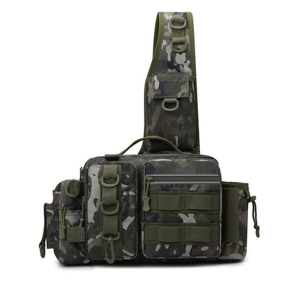 Fishing Tackle Backpack – 600D Nylon, Rod Holder, Multi - Pocket Sling/Shoulder Bag | Fly Fishing & Outdoor – A for 600D nylon backpack (1 view)