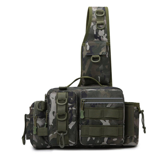 Fishing Tackle Backpack – 600D Nylon, Rod Holder, Multi - Pocket Sling/Shoulder Bag | Fly Fishing & Outdoor – A for 600D nylon backpack (1 view)