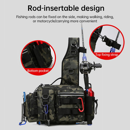 Fishing Tackle Backpack – 600D Nylon, Rod Holder, Multi - Pocket Sling/Shoulder Bag | Fly Fishing & Outdoor – G for 600D nylon backpack (10 view)