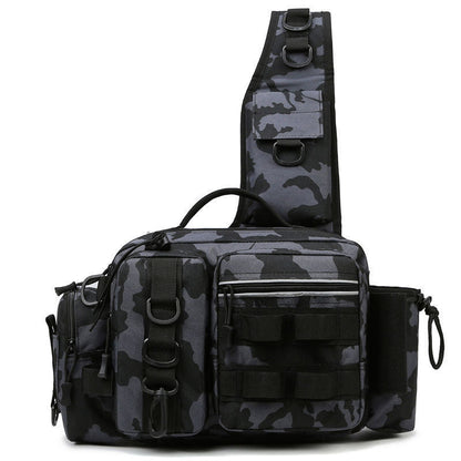 Fishing Tackle Backpack – 600D Nylon, Rod Holder, Multi - Pocket Sling/Shoulder Bag | Fly Fishing & Outdoor – E for 600D nylon backpack (5 view)