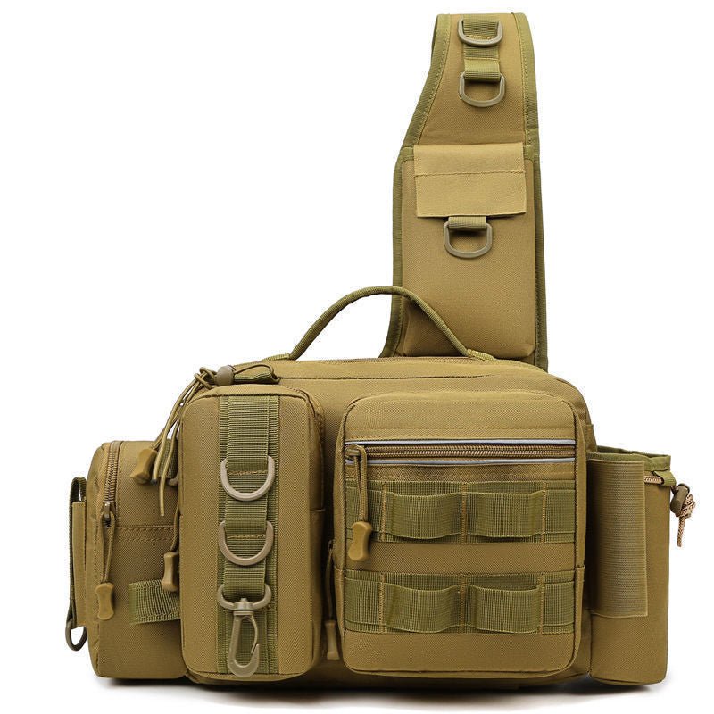 Fishing Tackle Backpack – 600D Nylon, Rod Holder, Multi - Pocket Sling/Shoulder Bag | Fly Fishing & Outdoor – D for 600D nylon backpack (4 view)