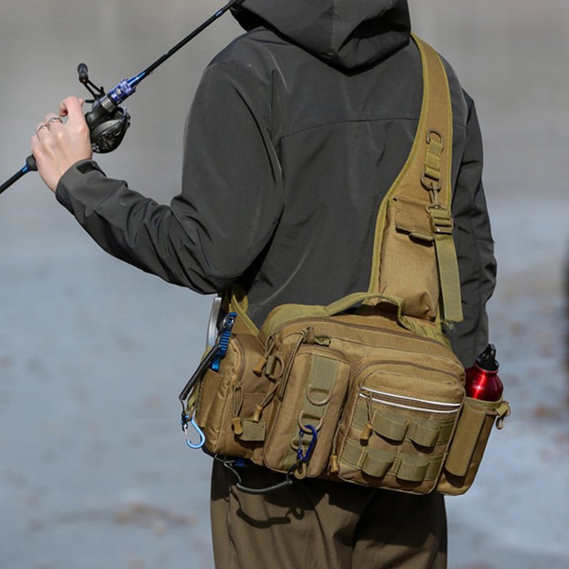 Fishing Tackle Backpack – 600D Nylon, Rod Holder, Multi - Pocket Sling/Shoulder Bag | Fly Fishing & Outdoor – G for 600D nylon backpack (8 view)