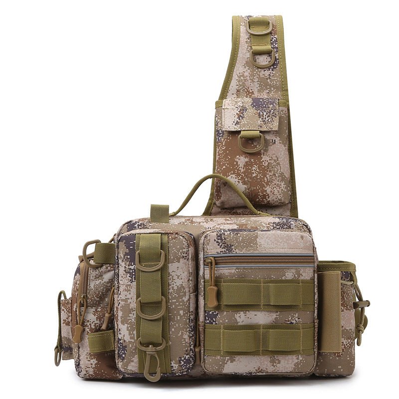 Fishing Tackle Backpack – 600D Nylon, Rod Holder, Multi - Pocket Sling/Shoulder Bag | Fly Fishing & Outdoor – C for 600D nylon backpack (3 view)