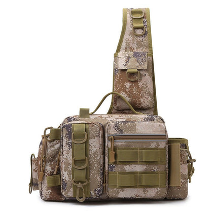 Fishing Tackle Backpack – 600D Nylon, Rod Holder, Multi - Pocket Sling/Shoulder Bag | Fly Fishing & Outdoor – C for 600D nylon backpack (3 view)