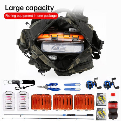 Fishing Tackle Backpack – 600D Nylon, Rod Holder, Multi - Pocket Sling/Shoulder Bag | Fly Fishing & Outdoor – G for 600D nylon backpack (13 view)