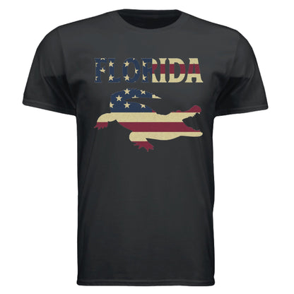 Florida Gator Flag Tee – Southern Pride & American Spirit | RM Outpost Apparel – Black T-Shirt for American Flag (11 view)