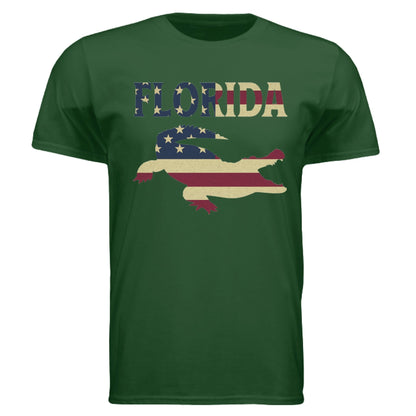 Florida Gator Flag Tee – Southern Pride & American Spirit | RM Outpost Apparel – Forest Green T-Shirt for American Flag (9 view)