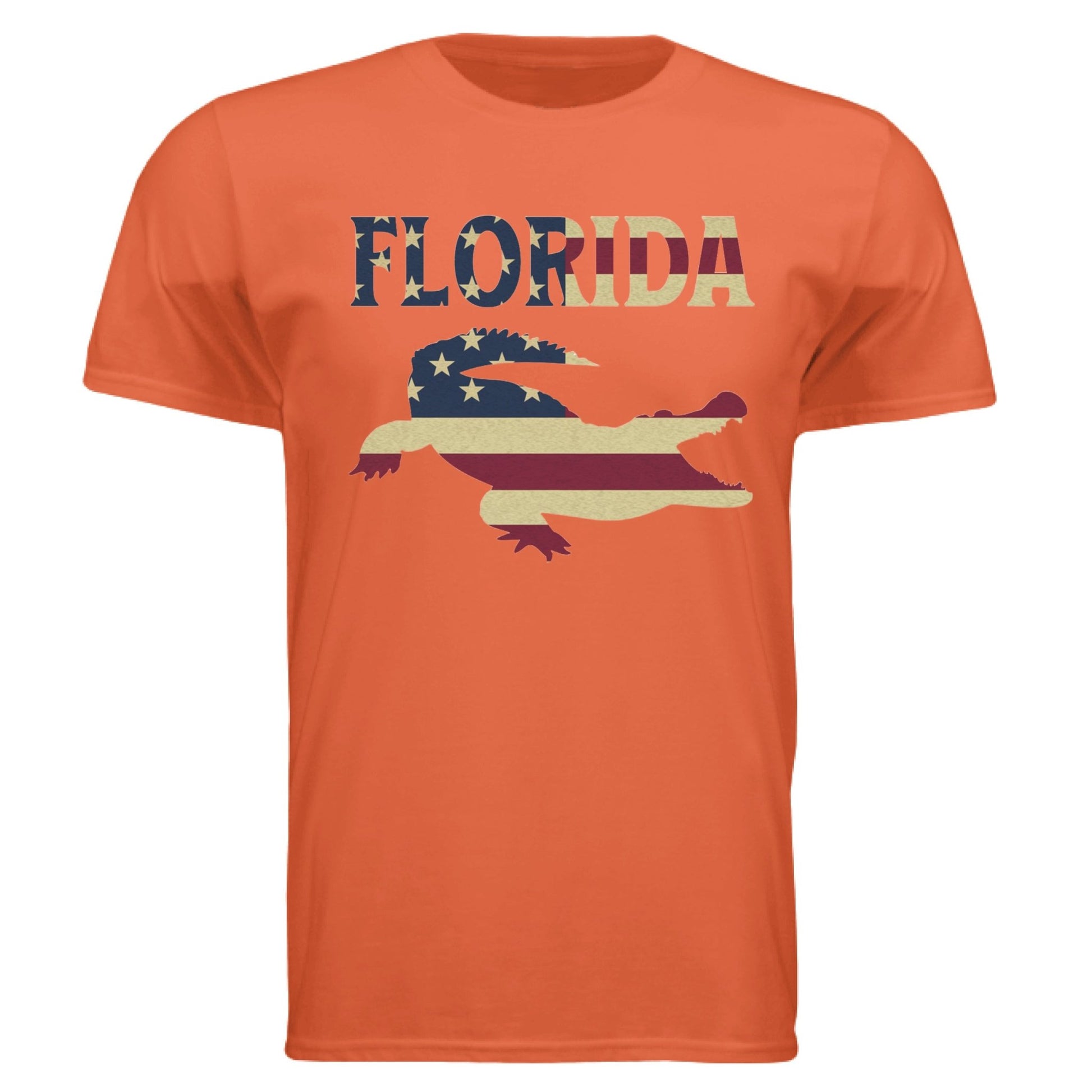 Florida Gator Flag Tee – Southern Pride & American Spirit | RM Outpost Apparel – Orange T-Shirt for American Flag (1 view)