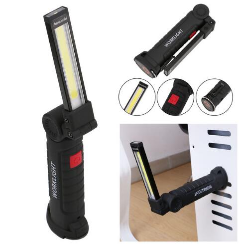 Foldable COB LED Work Light – Magnetic Rechargeable Torch with 5 Modes & USB Charging | Inspection & Camping Flashlight – big size Camping Gear for COB LED Torch (1 view)