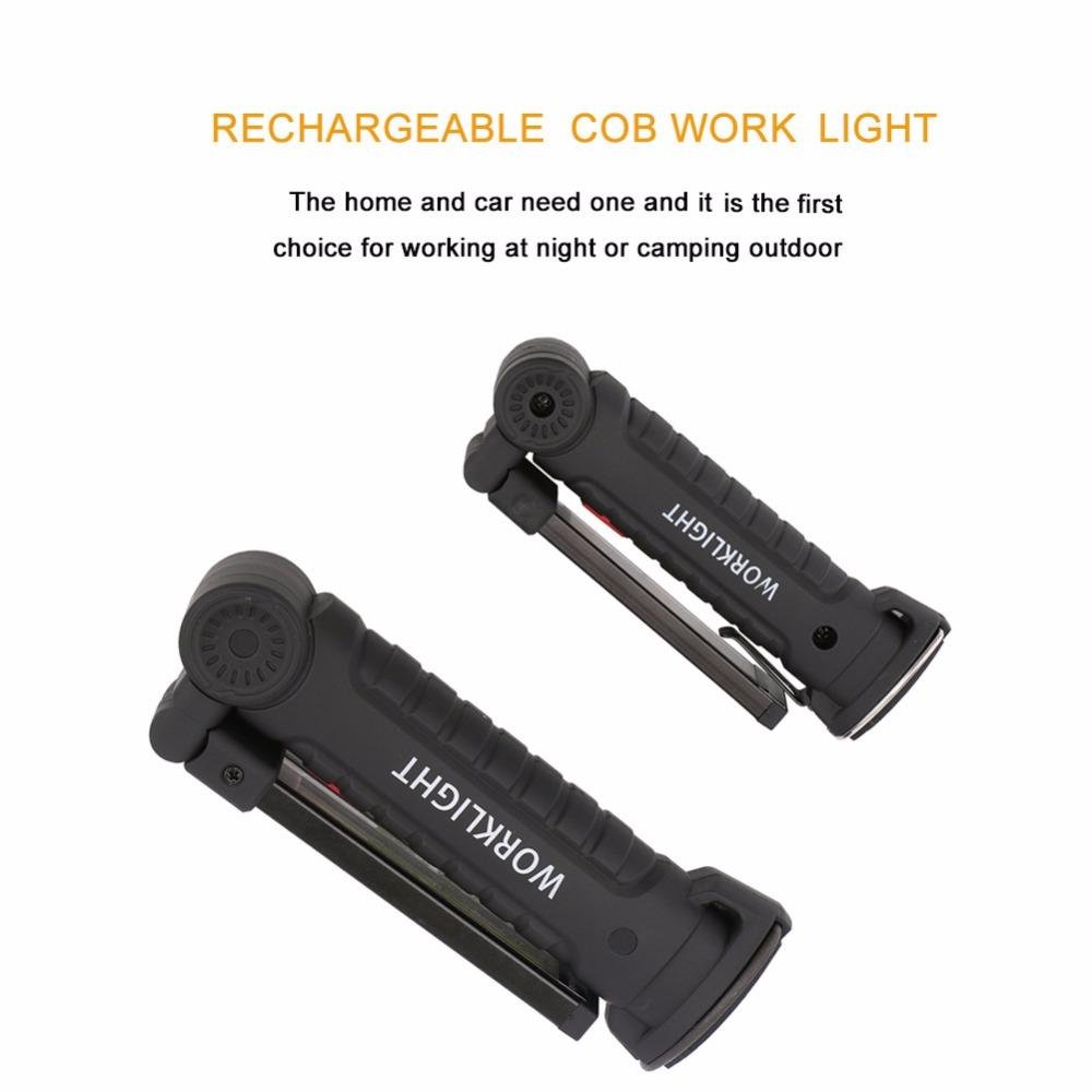 Foldable COB LED Work Light – Magnetic Rechargeable Torch with 5 Modes & USB Charging | Inspection & Camping Flashlight – big size Camping Gear for COB LED Torch (5 view)