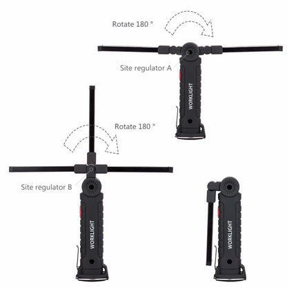 Foldable COB LED Work Light – Magnetic Rechargeable Torch with 5 Modes & USB Charging | Inspection & Camping Flashlight – big size Camping Gear for COB LED Torch (4 view)