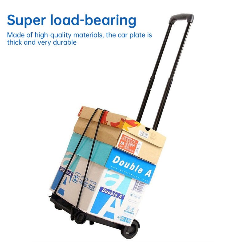 Foldable Portable Luggage Cart – Heavy - Duty Hand Truck Trolley with Wheels | Travel & Household Use – A Cart for compact trolley (5 view)
