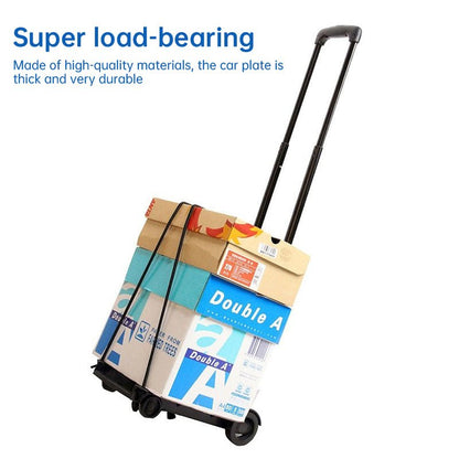 Foldable Portable Luggage Cart – Heavy - Duty Hand Truck Trolley with Wheels | Travel & Household Use – A Cart for compact trolley (5 view)