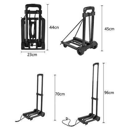 Foldable Portable Luggage Cart – Heavy - Duty Hand Truck Trolley with Wheels | Travel & Household Use – A Cart for compact trolley (9 view)