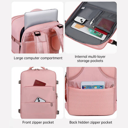 Foldable Waterproof Travel Backpack – 20L Lightweight Carry - On with Shoe Compartment | Hiking & Outdoor Bag – Pink Backpack for carry - on backpack (8 view)
