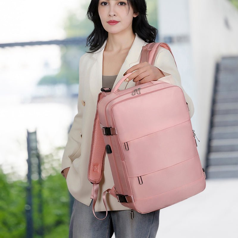 Foldable Waterproof Travel Backpack – 20L Lightweight Carry - On with Shoe Compartment | Hiking & Outdoor Bag – Pink Backpack for carry - on backpack (7 view)