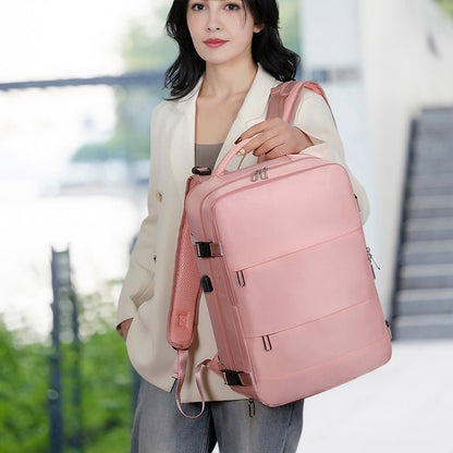 Foldable Waterproof Travel Backpack – 20L Lightweight Carry - On with Shoe Compartment | Hiking & Outdoor Bag – Pink Backpack for carry - on backpack (7 view)