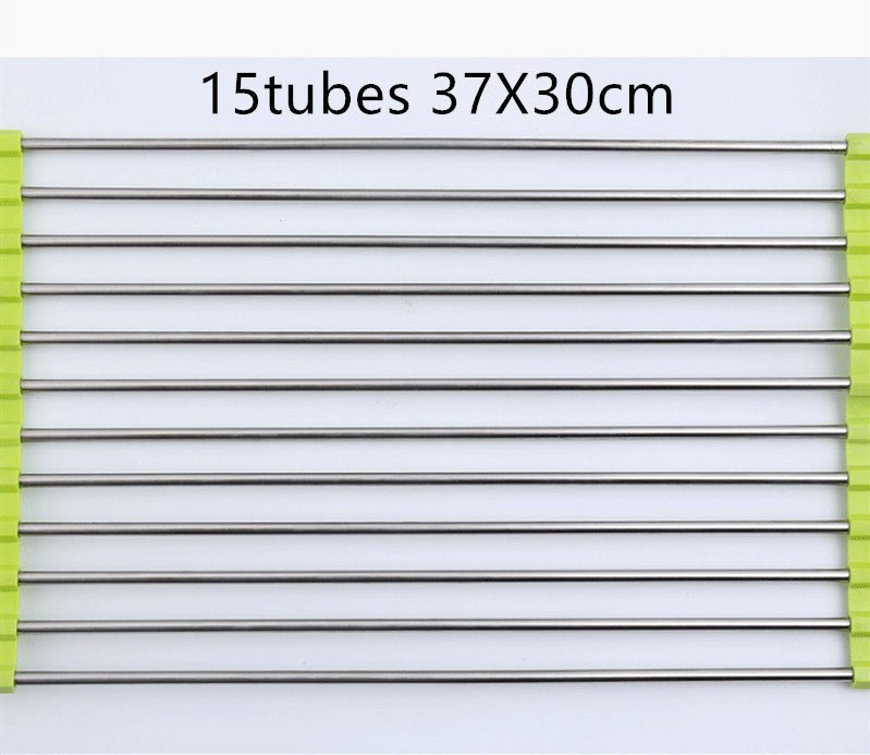 Folding Kitchen Drain Sink Rack Stainless Steel – Green Kitchen Gadget by SbrTnHomes